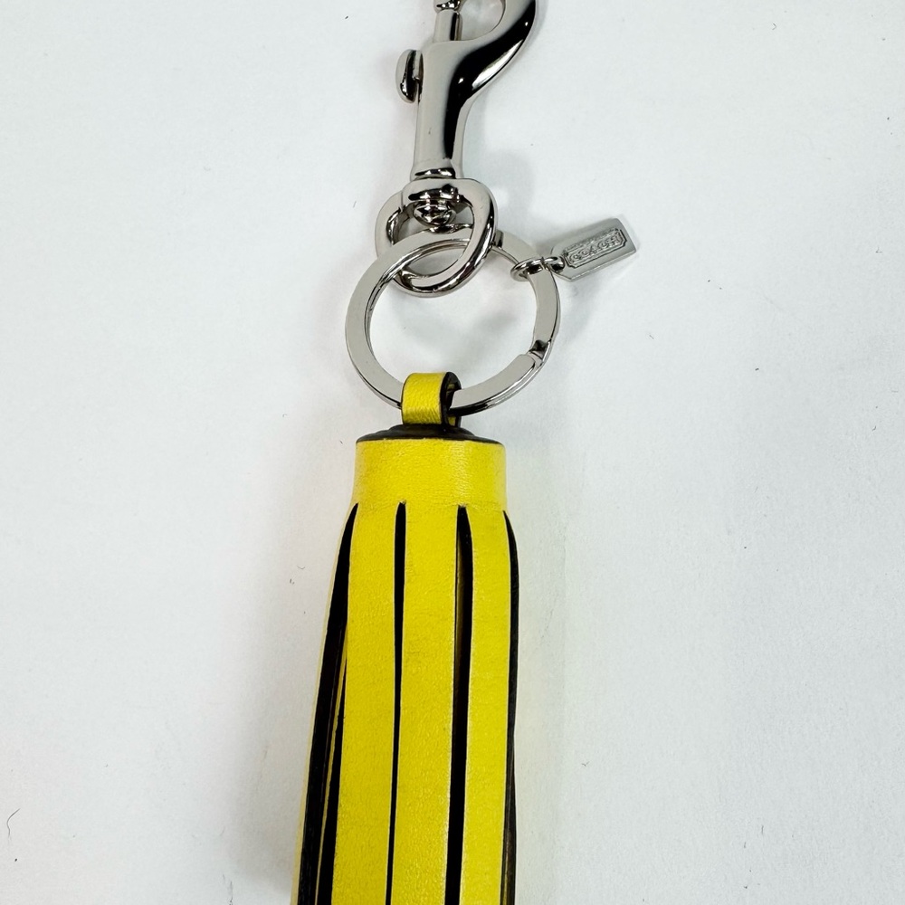 Coach Yellow Leather Tassel Keychain/Bag Charm